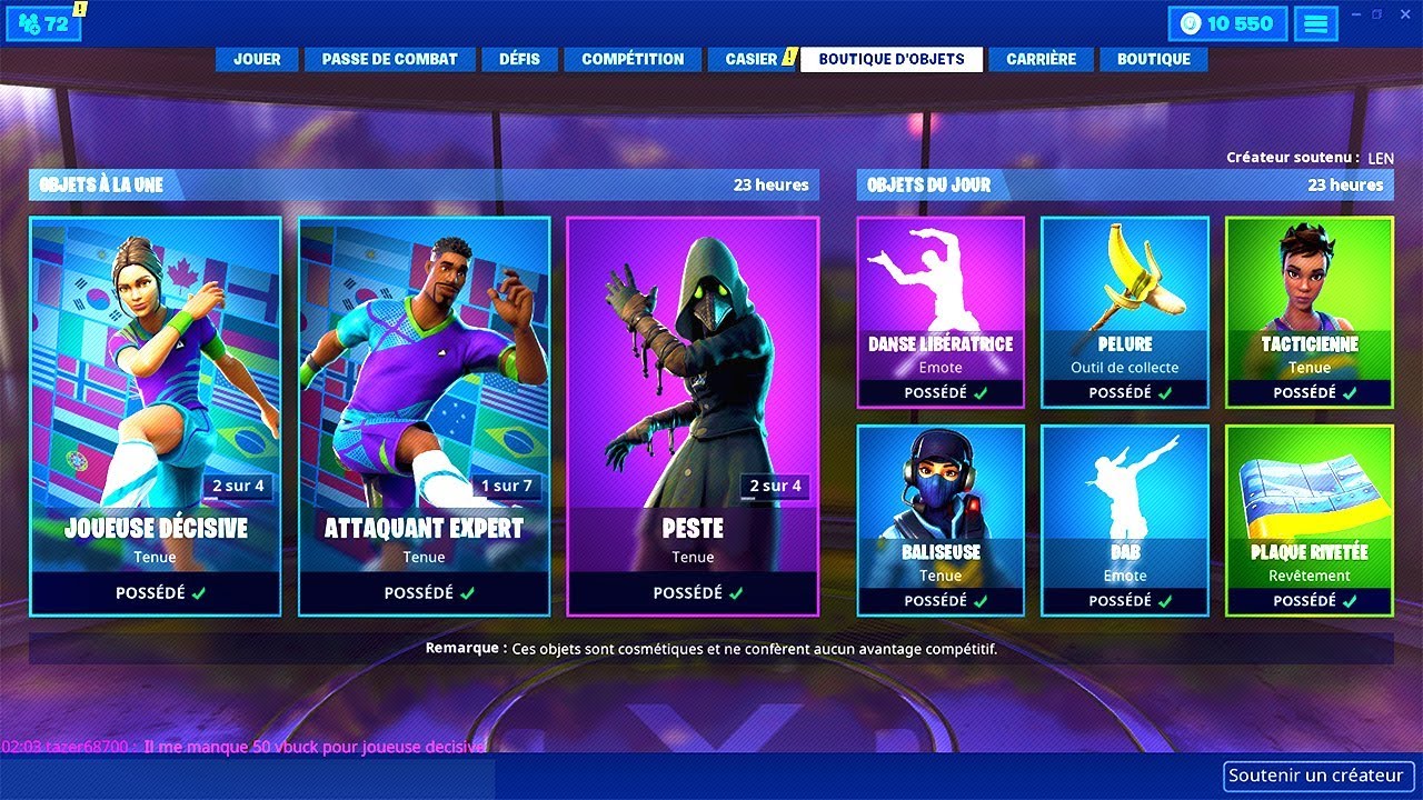 BOUTIQUE FORTNITE du 10 Juillet 2019  ITEM SHOP July 10 2019 