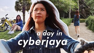 CYBERJAYA VLOG | A day trip exploring alone, Tamarind Square, lakeside cycling