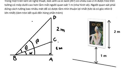 Toán 12: Trong một triển lãm về nghệ thuật, bức ảnh ca sĩ Jack (J97) có chiều cao 2 m được treo
