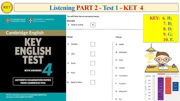 KET 4 Listening Part 2 Test 1 (Transcript + Key)