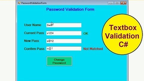 Password Validation in c# Windows Application | TextBox Validation in c# | swift learn