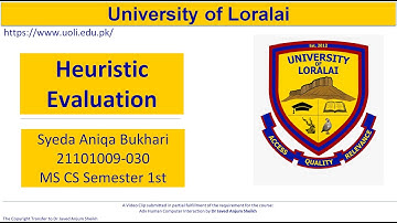 University of Loralai (uoli): Heuristic Evaluation based on Nielsen’s Principles