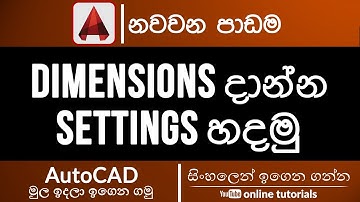 AutoCAD Beginner Course (Sinhala)- Part 09 - Dimension Setup