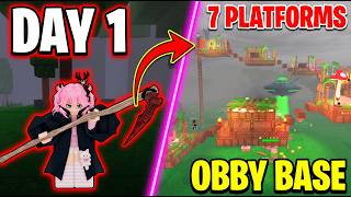 I Built a 7 PLATFORM RISING OBBY BASE 🪜 in 99 Nights in the Forest!  Roblox