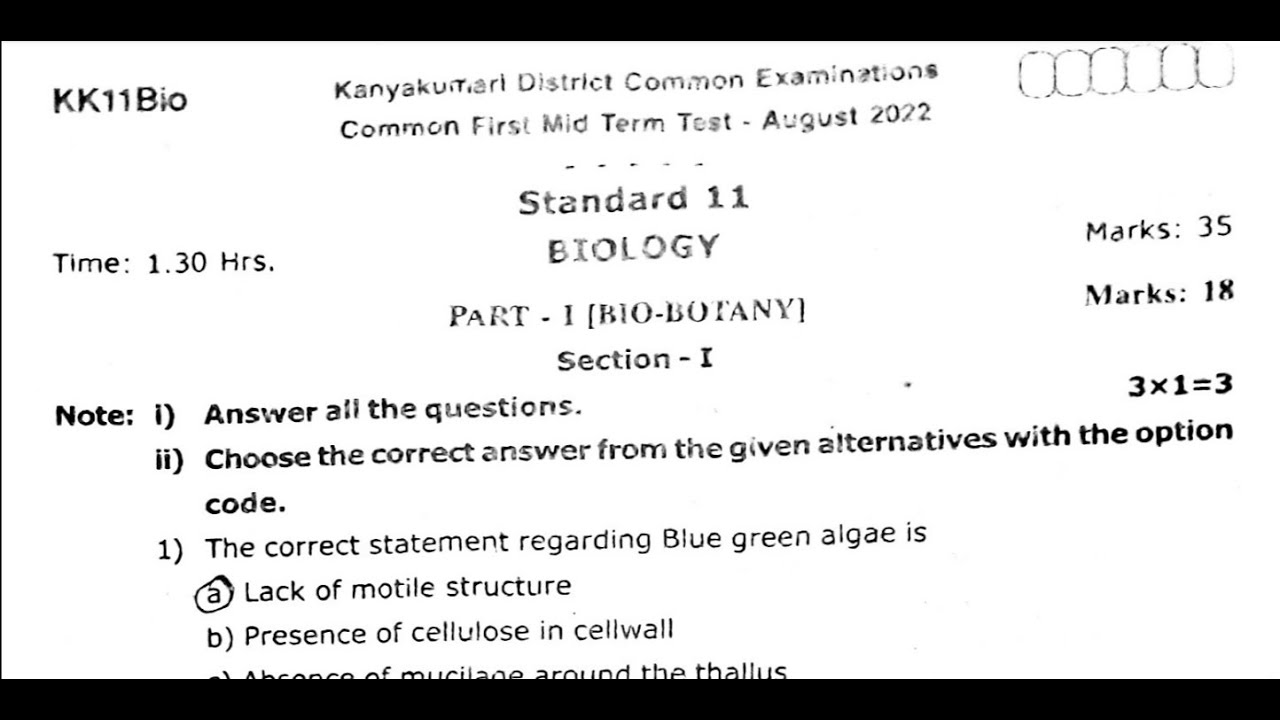 11th biology assignment answers