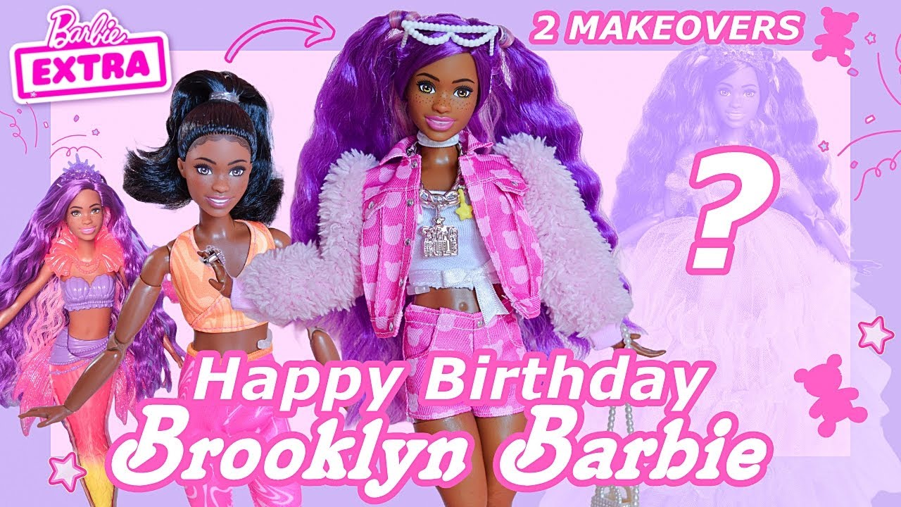 Making my own BARBIE EXTRA BROOKLYN 💜 2 Makeovers, Hair Styling, Restyle + Birthday Look 🎉