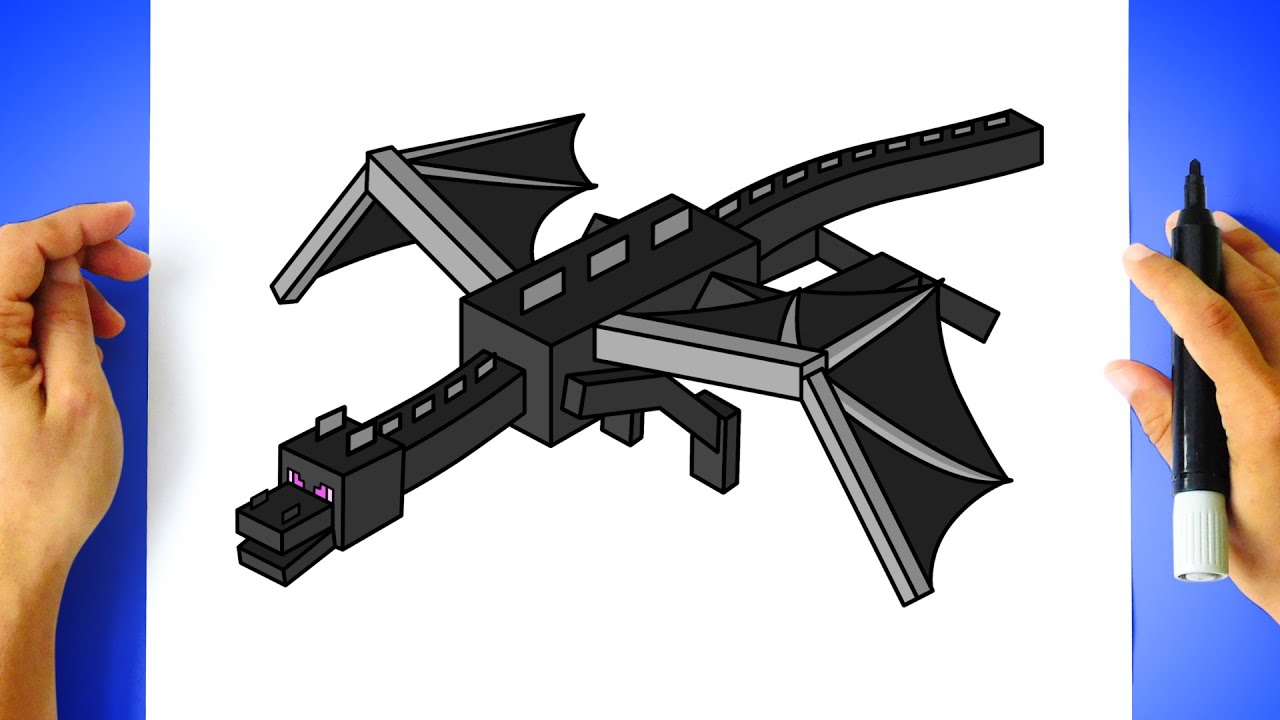 How to DRAW ENDER DRAGON MINECRAFT 