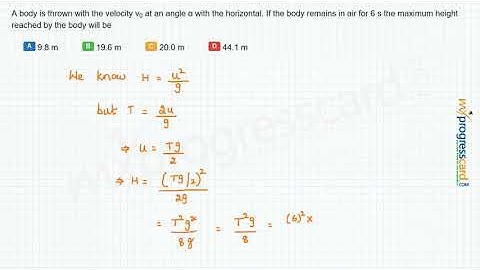 A body is thrown with the velocity v0 at an angle