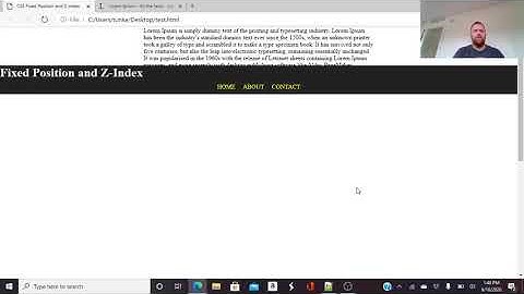 CSS Part 23 - Fixed position and z-index to create a sticky header with menu