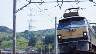 JR貨物 貨物列車1097レ EF66-26[吹]号機＋コキ26B