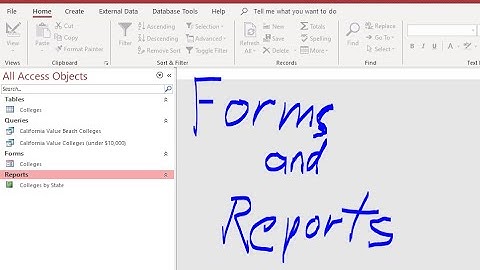 Access #4 - Reports and Forms