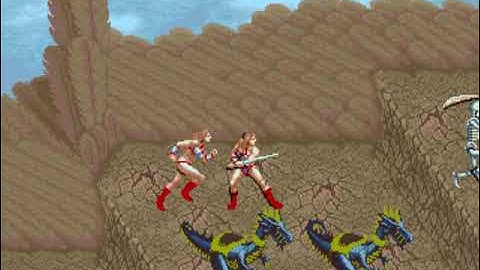 Golden Axe Amiga 31 colour mockup with arcade backgrounds and enemy sprites