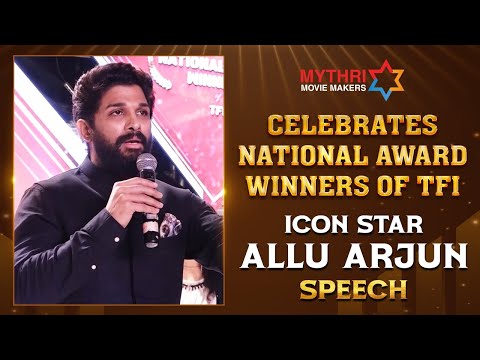 Allu Arjun Emotional Speech | Celebrating National Award Winners | Pushpa | Mythri Movie Makers