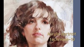 【Acrylic portrait technique】Time Lapse portrait Acrylic Painting 10