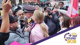 Islamic-Controlled Protests in Whitechapel ft pink ladies 