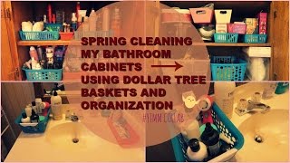 Cleaning My Bathroom Cabinets Using Dollar Tree Bins | YTMM Spring Cleaning Collab
