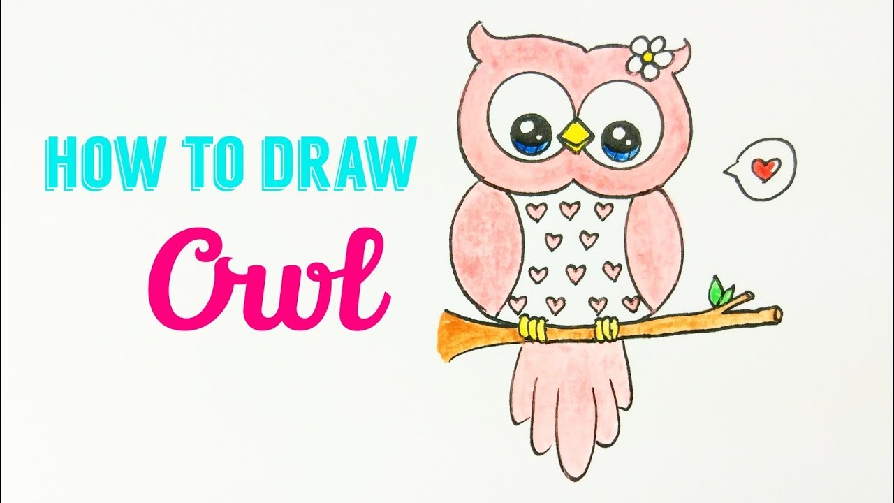 Easy and cute owl drawing cute easy tutorial for beginners