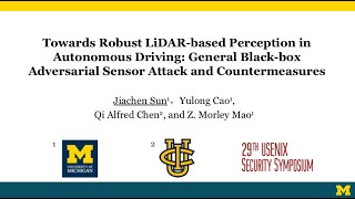Towards Robust LiDAR-based Perception in Autonomous Driving ... Presentation in USENIX Security 20