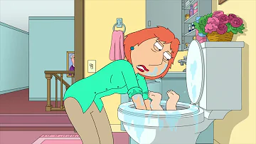 Family Guy - Lois tries to shove Stewie down the toilet