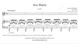 Schubert : Ave Maria - E flat Major chords