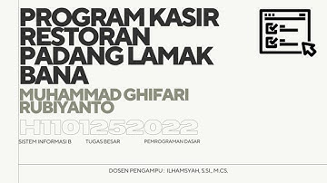 PROGRAM KASIR RESTORAN LAMAK BANA