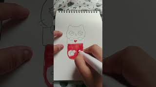 How To Draw A Cute Christmas Stocking Cat Drawing