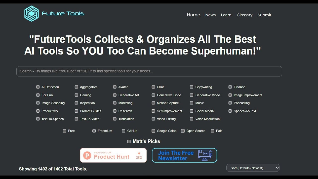 Future Tools Website - Find all the AI tools available on the Web ...