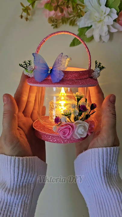 Glass jar Candle Holder #lantern #lamp #craft