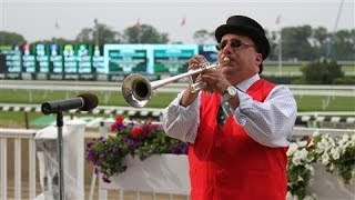 Sam grossman, also known as the bugler, plays tune that kicks off
every horse race at belmont park and saturday's stakes is no
exception. he ...