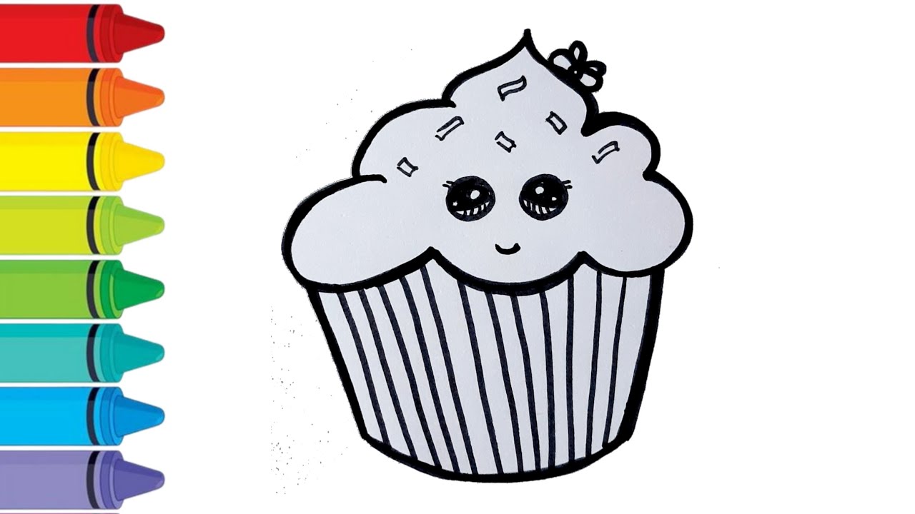 How To Draw A Cute Cupcake Step By Step Ii Cute Cupcake Drawing In Easy Steps Youtube