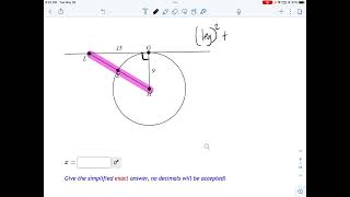 SM2 13.4-6: One Tangent Line, Solving for the Entire Hypotenuse
