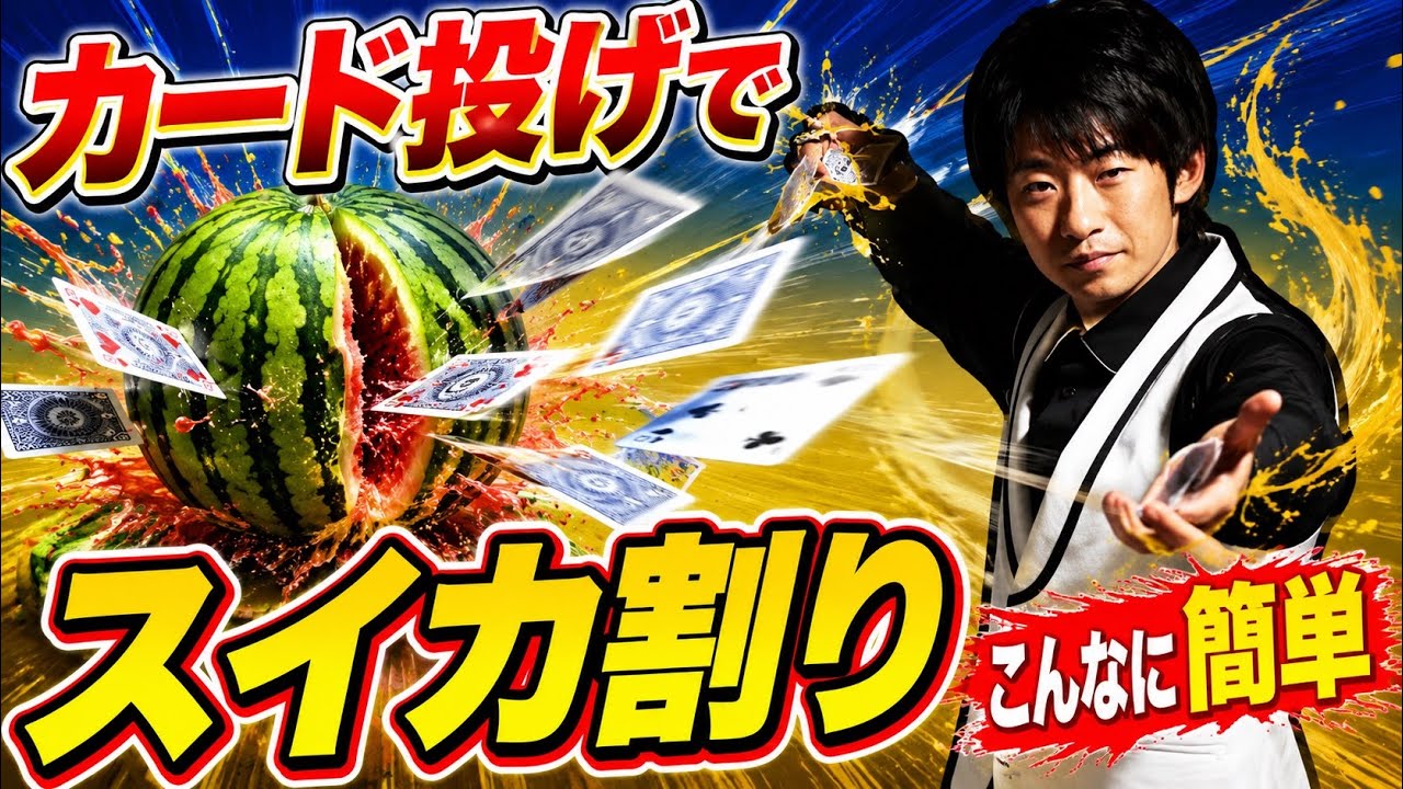 【種明かし】カード投げでスイカを割る方法を徹底解説【card throwing】