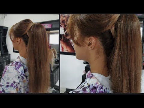 طريقة تركيب وصلات الشعر مع تسريحة ذيل حصان على شعر قصير     