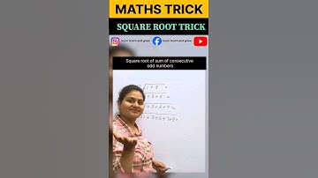 SQUARE ROOT TRICK 🔥🔥Square root of sum of consecutive odd numbers 📝 #shorts #mathshorts #mathstrick