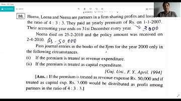 B.COM. SEM. - 1 FIN. A/C CH - 3 PART  5 BY PROF. RAKESH DANGI