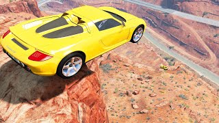 Supercars Jumping Off A Cliff - Beamng Drive Crashes Destructionnation