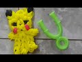 how to make Pikachu (Pokémon) with loom bands#without loom machine#best way to make designs.