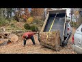 How We LOAD MASSIVE LOGS Into Dump Trailer WITHOUT Machine!!