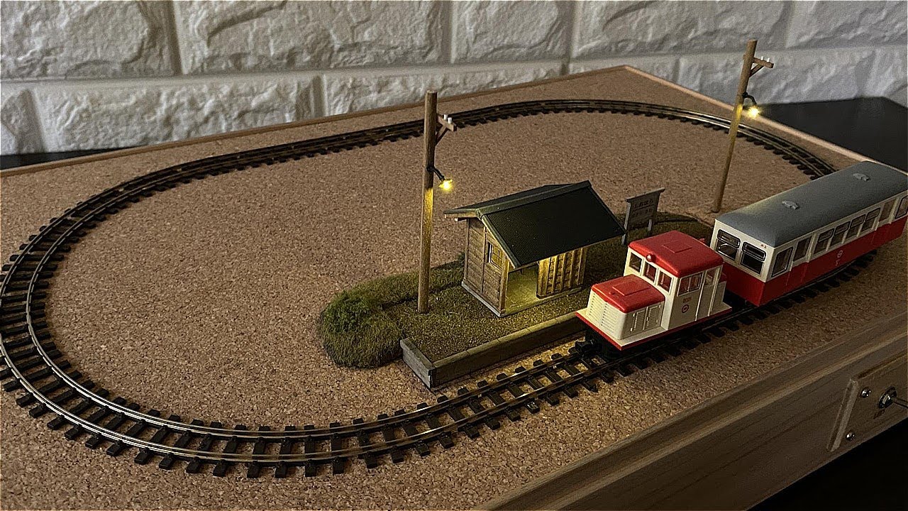 【軽便鉄道レイアウトベース】尾小屋鉄道 塩原停留所風のストラクチャー(LED照明付き)