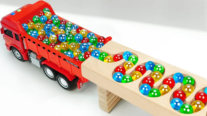 Marble Run Race ☆ HABA Slope & Retro Makita Truck, Garbage Truck Long Version #92