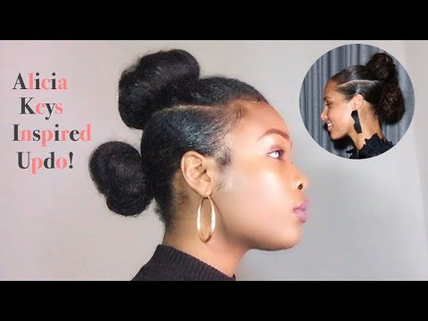 Natural Hair Updo On Short Medium Length Hair Alicia Keys