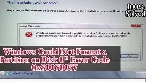 Windows Could Not Format a Partition on Disk 0" Error Code 0x80070057 | part 2 | FIX 2024 | #windows