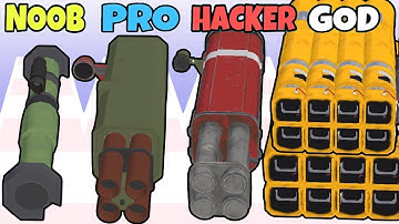 NOOB vs PRO vs HACKER vs GOD in Rockets Stack NEW GUNS ASMR Gameplay Part 03