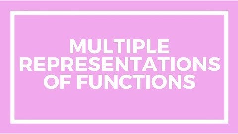 Chapter 8, Lesson 4  - Multiple Representations of Functions