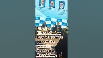 Dr Niranjan Hiranandani Ease of Business, Plans be  approved by Architects #housing #redevelopment