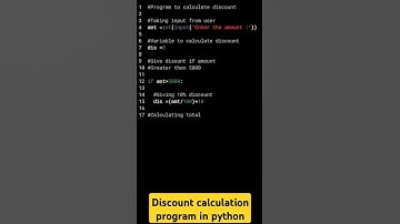 Discount Calculation program in python | Python Programming | Coders Point
