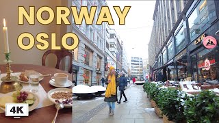 Caminata 4K por Oslo 🇳🇴 ¡Zonas elegantes de Oslo, Noruega! Estilo de vida escandinavo 4K