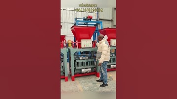 The hollow brick making machine is under trial operation.
