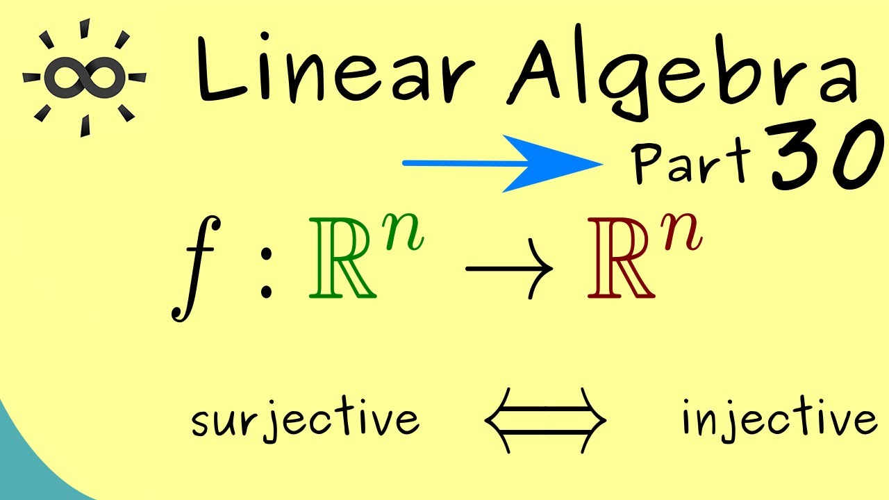 Linear Algebra 30 Injectivity, Surjectivity for Square Matrices YouTube