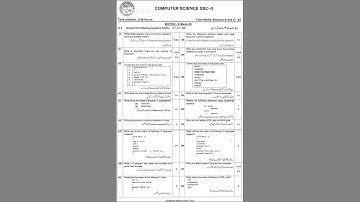 Fbise Class 10th (SSC-II) Computer Science Paper 2024 (1st Annual) 2nd Version #pastpapers #class10